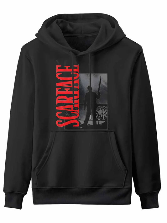 Scarface Print Men's High Quality Fashion Soft Breathable Kangaroo Pocket Full Sleeve Hoodie