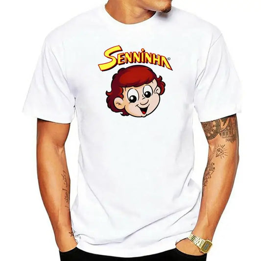 Ayrton Senna Senninha Short Sleeve Hip Hop T-Shirt, Cotton Print, Men's Top Tee